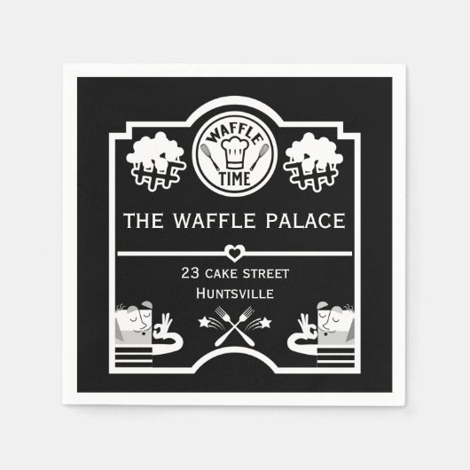 Waffelladen oder Popfood-Stall Serviette (Vorderseite)