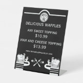 Waffelladen oder Popfood-Stall Sockelschild (Vorderseite)