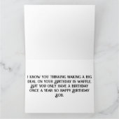 Waffeln auf Platte mit Sirup und Knopfdruck Karte (Innenseite)