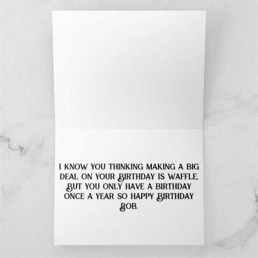 Waffeln auf Platte mit Sirup und Knopfdruck Karte (Innenseite)