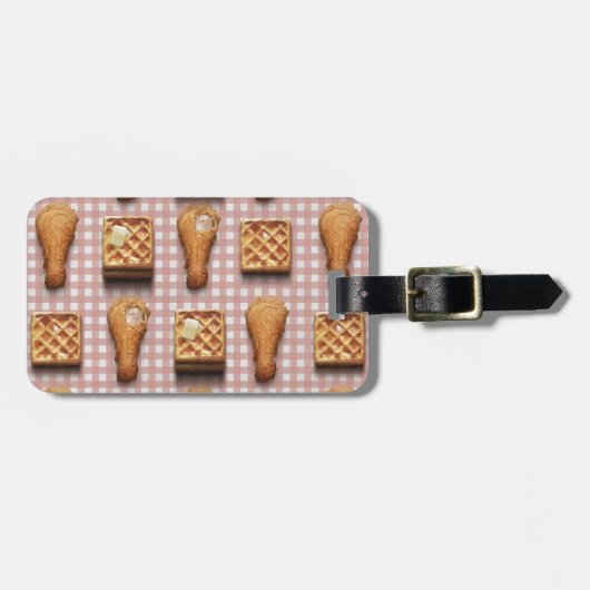 Waffeln aus Gingham Gepäckanhänger (Vorderseite horizontal)