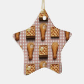 Waffeln aus Gingham Keramikornament (Rechts)