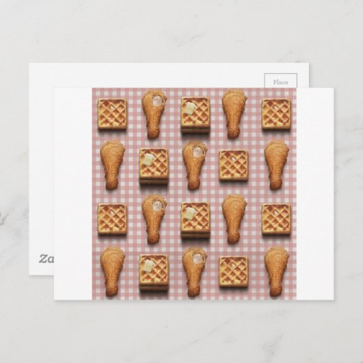 Waffeln aus Gingham Postkarte (Vorne/Hinten)