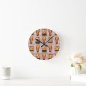 Waffeln aus Gingham Runde Wanduhr (Zuhause)