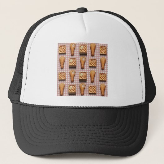 Waffeln aus Gingham Truckerkappe (Vorderseite)