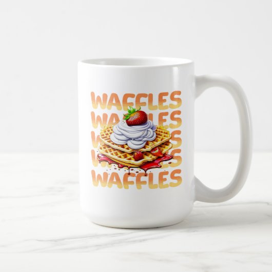 Waffeln, bedeckt in Erdbeeren Kaffeetasse (Rechts)