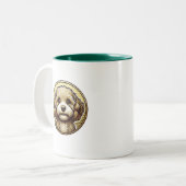 Waffeln die Cavapoo-Tasse Zweifarbige Tasse (Vorderseite Links)