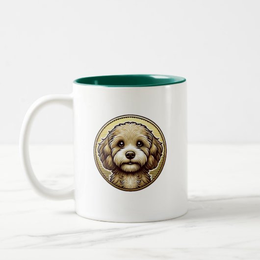 Waffeln die Cavapoo-Tasse Zweifarbige Tasse (Links)