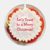 Waffeln, Erdbeeren und Weihnachtscreme Ornament Aus Metall (Rückseite)