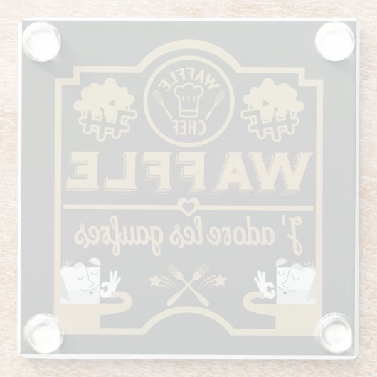 Waffeln Glasuntersetzer (Rückseite)