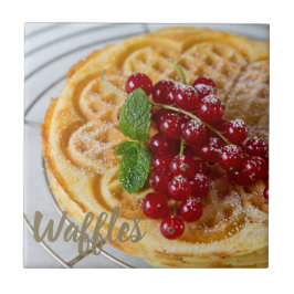 Waffeln, hausgemacht mit Johannisbeeren Fliese