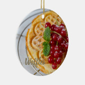 Waffeln, hausgemacht mit Johannisbeeren Keramik Ornament (Rechts)