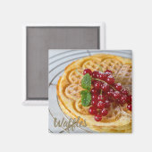 Waffeln, hausgemacht mit Johannisbeeren Magnet (Vorderseite/Rückseite)