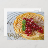 Waffeln, hausgemacht mit Johannisbeeren Postkarte (Vorne/Hinten)