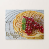 Waffeln, hausgemacht mit Johannisbeeren Puzzle (Horizontal)