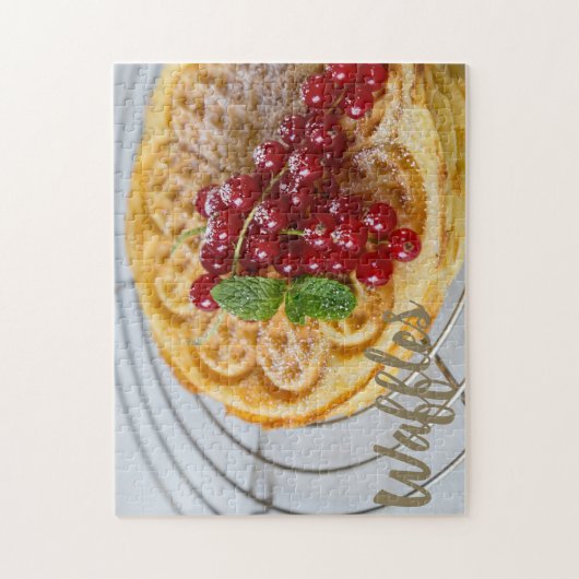 Waffeln, hausgemacht mit Johannisbeeren Puzzle (Vertikal)