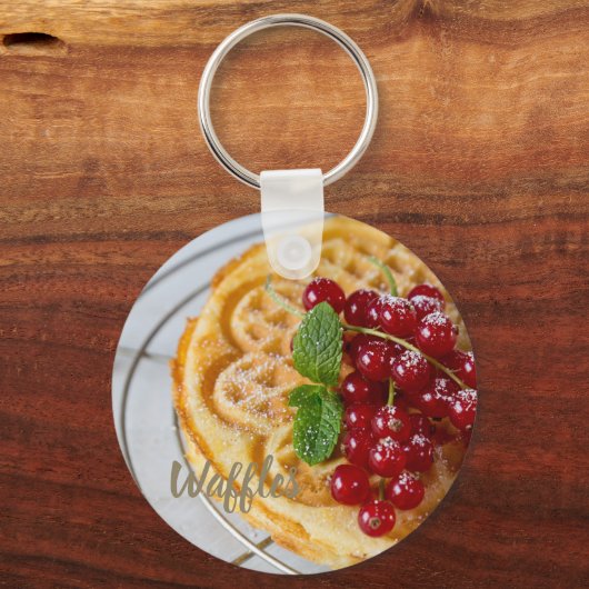 Waffeln, hausgemacht mit Johannisbeeren Schlüsselanhänger (Vorderseite)