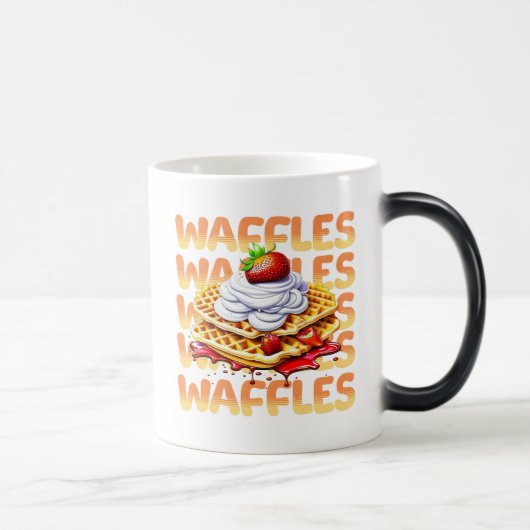 Waffeln in Erdbeeren Personalisiert Verwandlungstasse (Rechts)