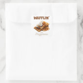 Waffeln" in Glück Quadratischer Aufkleber (Tasche)