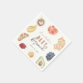 Waffeln Kaffee Frucht Wasserfarbe Babybrunch Serviette (Ecke)