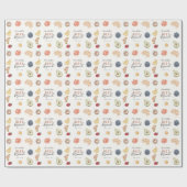 Waffeln Kaffee Früchte Wasserfarbe Baby Brunch Geschenkpapier (Flach)