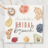 Waffeln Kaffee Obst Wasserfarbe Bridal Brunch Geschenkanhänger (Vorderseite)