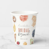 Waffeln Kaffee Obst Wasserfarbe Bridal Brunch Pappbecher (Vorderseite)