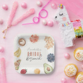 Waffeln Kaffee Obst Wasserfarbe Bridal Brunch Pappteller (Party)