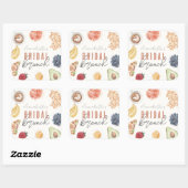 Waffeln Kaffee Obst Wasserfarbe Bridal Brunch Quadratischer Aufkleber (Blatt)