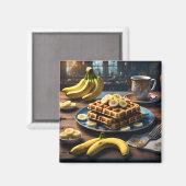 Waffeln mit Bananen Magnet (Vorderseite/Rückseite)