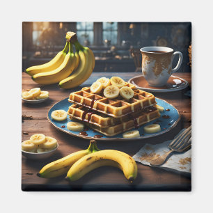 Waffeln mit Bananen Magnet