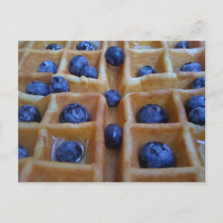 Waffeln mit Blueberries Postkarte