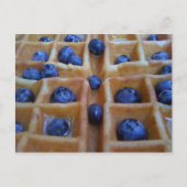 Waffeln mit Blueberries Postkarte (Vorderseite)