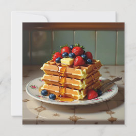 Waffeln mit Erdbeeren und Blaubeeren