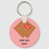 Waffeln mit Erdbeerspass-Grafik - Sondertext Schlüsselanhänger (Vorderseite)