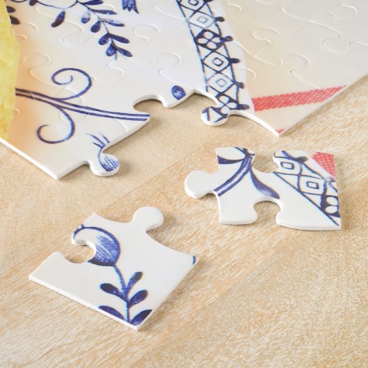 Waffeln mit frischem Obst aus der Luft Puzzle (Seite)