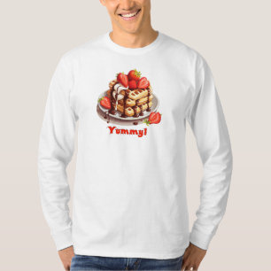 Waffeln mit Schokolade und Erdbeeren T-Shirt
