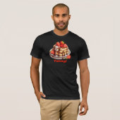 Waffeln mit Schokolade und Erdbeeren T-Shirt (Vorne ganz)