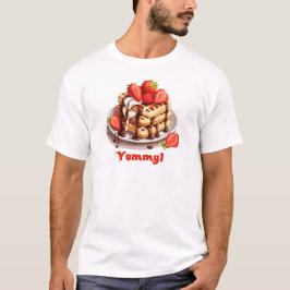 Waffeln mit Schokolade und Erdbeeren T-Shirt