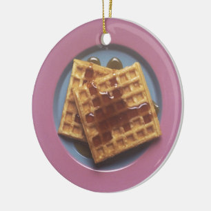 Waffeln mit Sirup Keramik Ornament