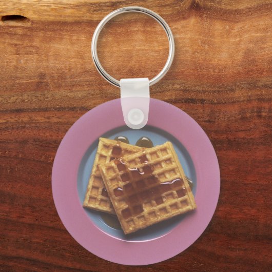 Waffeln mit Sirup Schlüsselanhänger (Vorderseite)