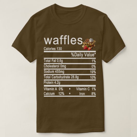 Waffeln Nährwertkennzeichnung T-Shirt (Design vorne)
