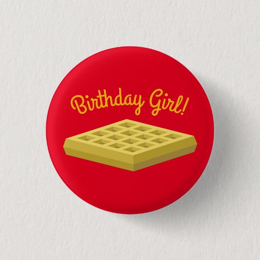 Waffeln Niedliches Frühstück Brunch Kinder 1. Gebu Button (Vorderseite)