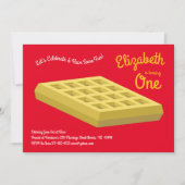 Waffeln Niedliches Frühstück Brunch Kinder 1. Gebu Einladung (Vorderseite)
