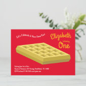 Waffeln Niedliches Frühstück Brunch Kinder 1. Gebu Einladung (Stehend Vorderseite)