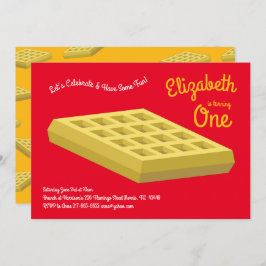 Waffeln Niedliches Frühstück Brunch Kinder 1. Gebu Einladung