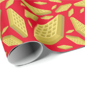 Waffeln Niedliches Frühstück Brunch Kinder 1. Gebu Geschenkpapier (Rolleneckpunkt)