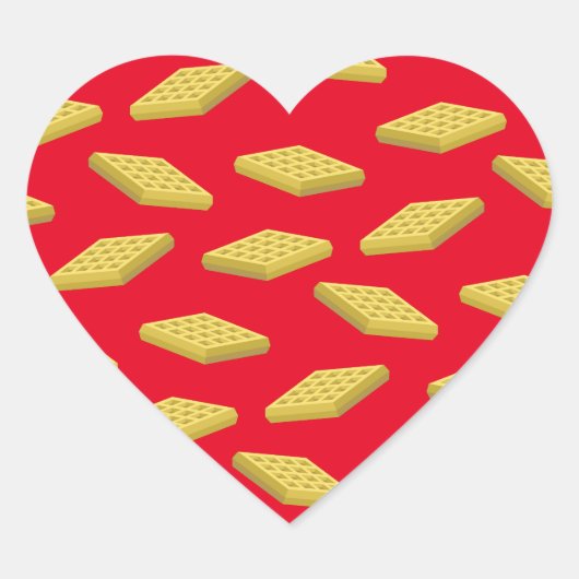 Waffeln Niedliches Frühstück Brunch Kinder 1. Gebu Herz-Aufkleber (Vorderseite)