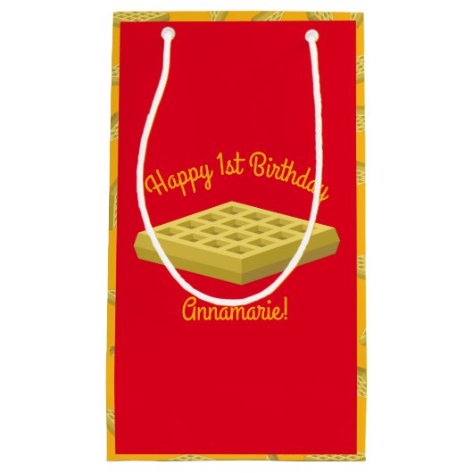 Waffeln Niedliches Frühstück Brunch Kinder 1. Gebu Kleine Geschenktüte (Vorderseite)