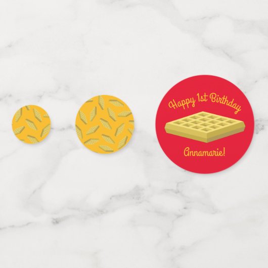 Waffeln Niedliches Frühstück Brunch Kinder 1. Gebu Konfetti (Vorderseiten)